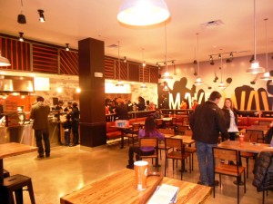 Blaze Pizza is bright and clean but very noisy. (Anthony C. Hayes)