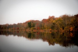 The view of Lake Kittamaqundi from the footbridge's west entrance area (Brianna Olinger)