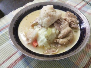 There are few things more down home than chicken and dumplings.