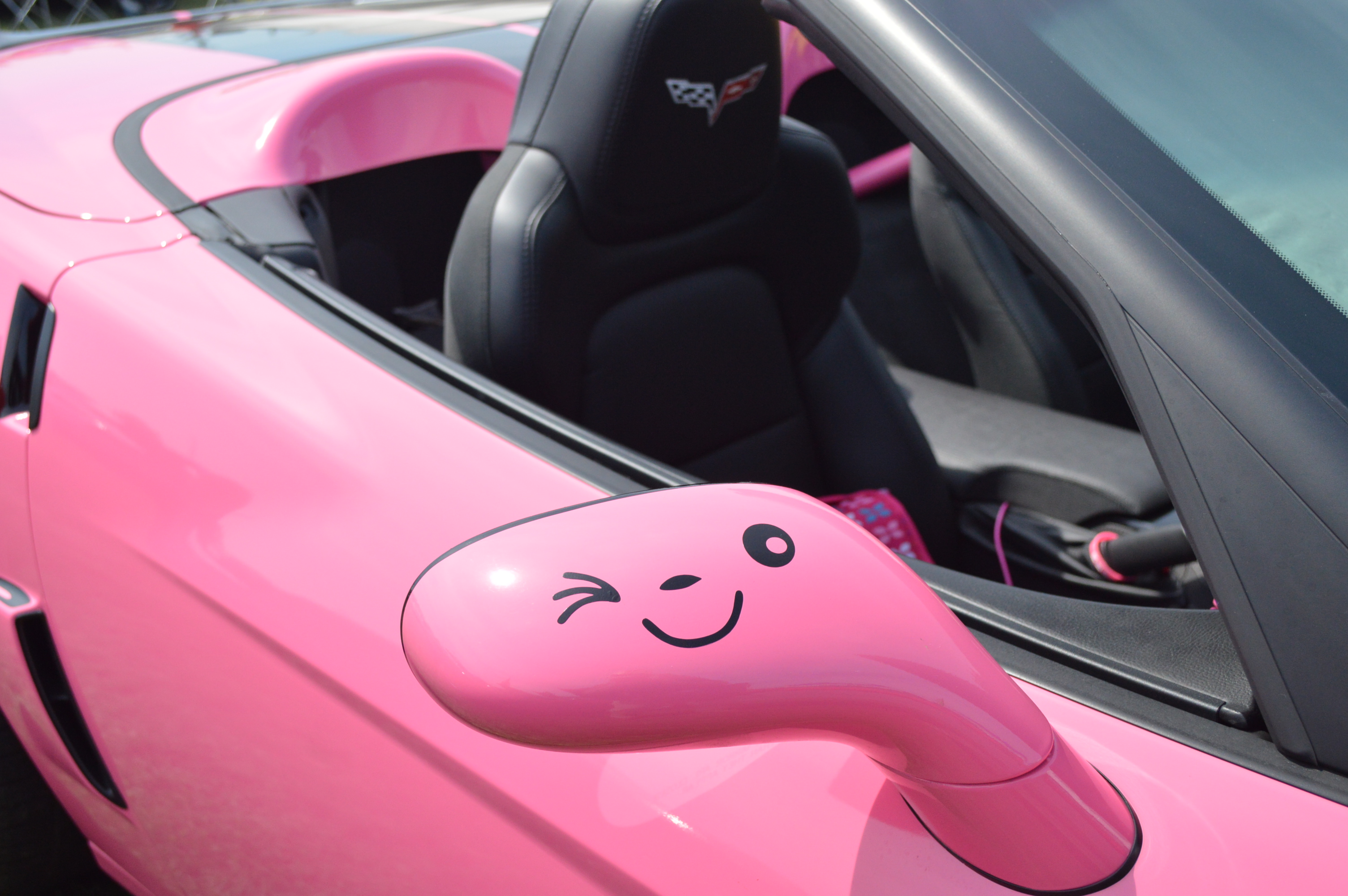 Tracie Jones pink Corvette at Corvettes at Carlisle. (Anthony C. Hayes)