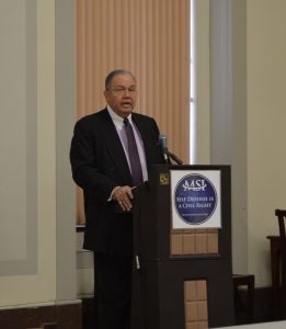 Civil Rights attorney A. Dwight Pettit talking about his struggle to obtain a concealed weapon permit in Maryland. (Anthony C. Hayes)