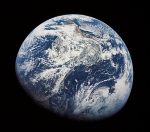 Earth, as seen from Apollo 8, which was orbiting the Moon in December 1968. President Kennedy said in a speech to American University in June 1963: “... in the final analysis, our most basic common link is that we all inhabit this small planet. We all breathe the same air. We all cherish our children's futures. And we are all mortal.” (Photo courtesy Wiki Commons)