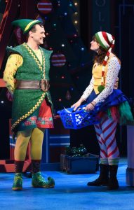 David Schlumpf as Buddy and Patricia Hurley as Jovie in ELF THE MUSICAL at Olney Theatre Center. (Photo: Stan Barouh)