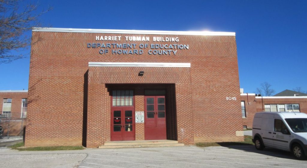 The Harriet Tubman building. Photo by Len Lazarick The Harriet Tubman building, erected in 1948, was the “Negro” junior-senior high school till the mid Sixties, then served as the system headquarters. It now houses the construction division. Photo by Len Lazarick