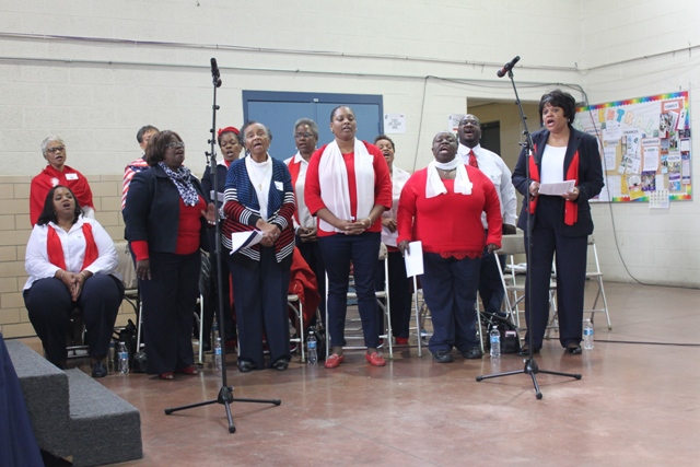 The Perpetual Glory Gospel Choir from Our Lady of Perpetual Help in Washington, D.C., perform “The Battle Hymn of the Republic.” (Elyzabeth Marcussen)