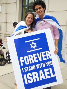 Hopkins students Nichole and Jeremy organized Friday's Pro-Israel event. (Anthony C. Hayes)