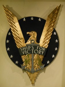 Ships For Victory plaque overlooks the mess hall of the John W. Brown. (Anthony C. Hayes)