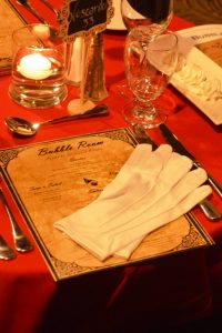 Table setting at The Lord Baltimore Hotel Bubble Room