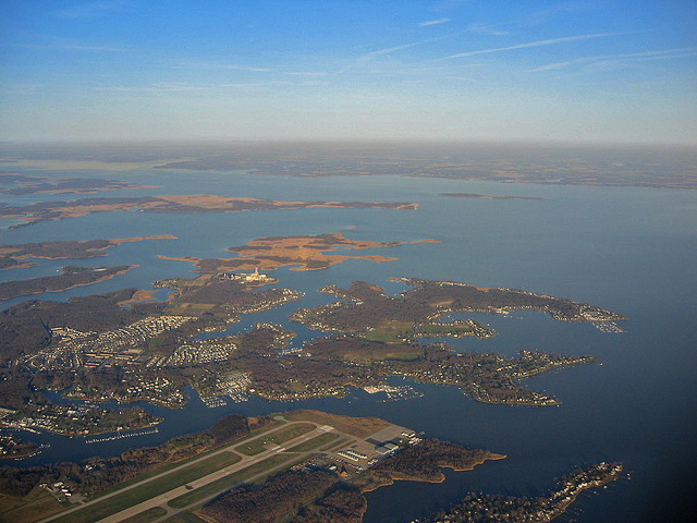Martin State Airport on the edge of the Chesapeake Bay