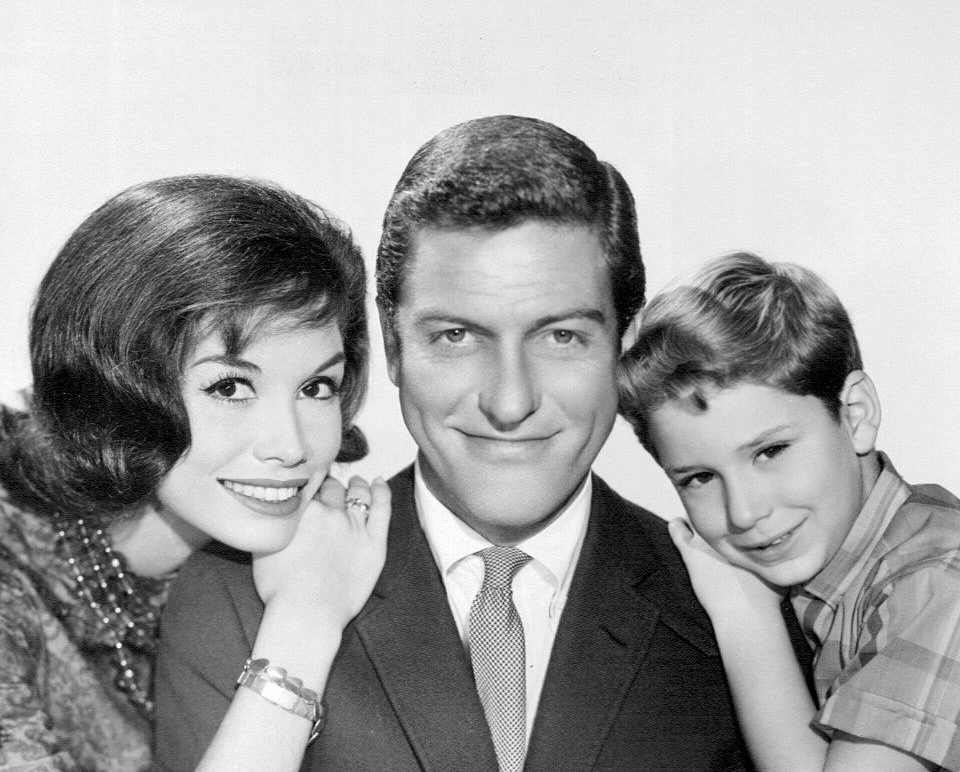 Mary Tyler Moore, Dick Van Dyke and Larry Matthews in a publicity still from The Dick Van Dyke Show.