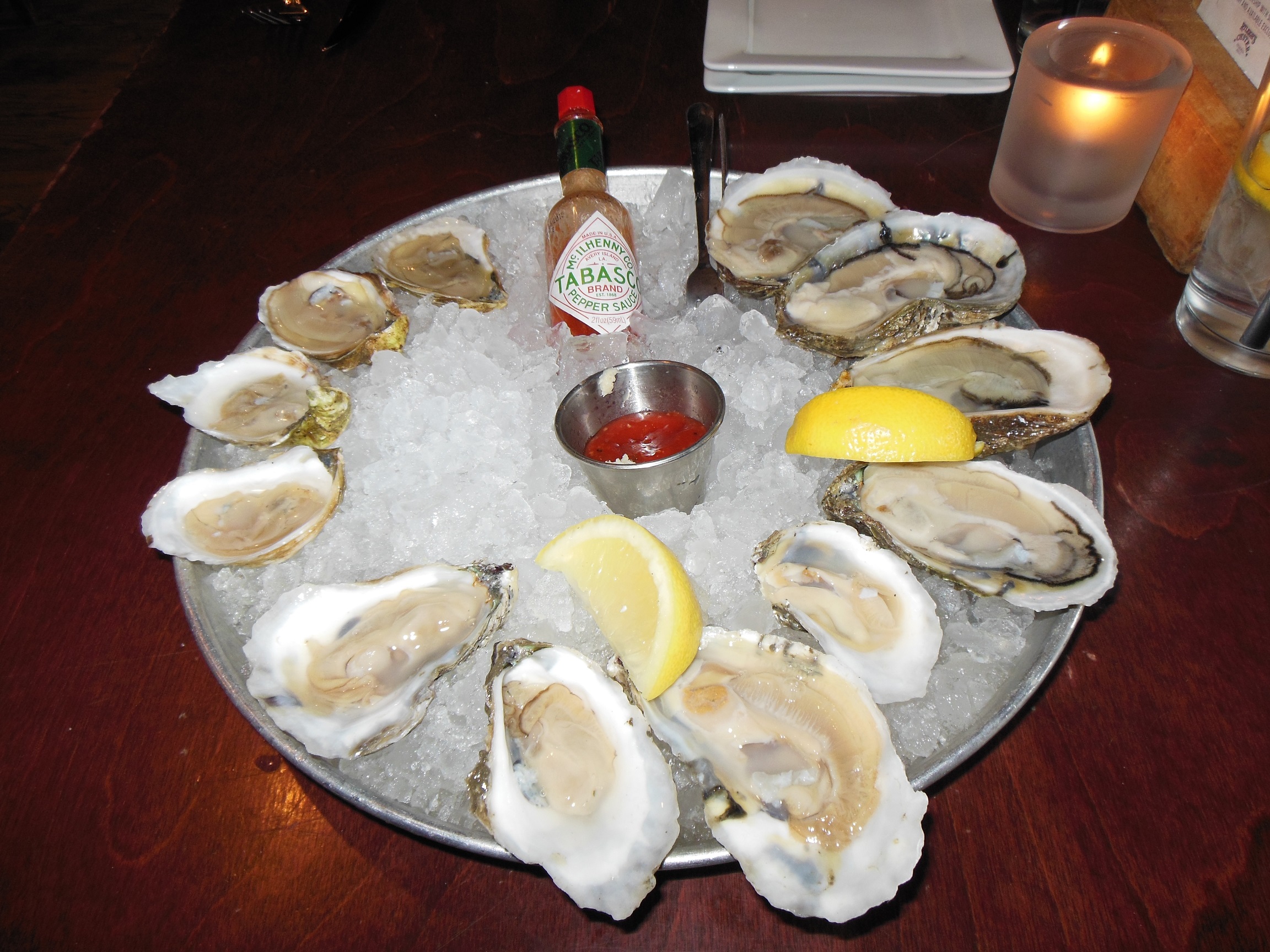 An oyster plate at Raliegh's Oyster House in Baltimore, MD. (Credit Anthony C. Hayes)