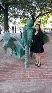 Katherine Kim with Poe in Boston.