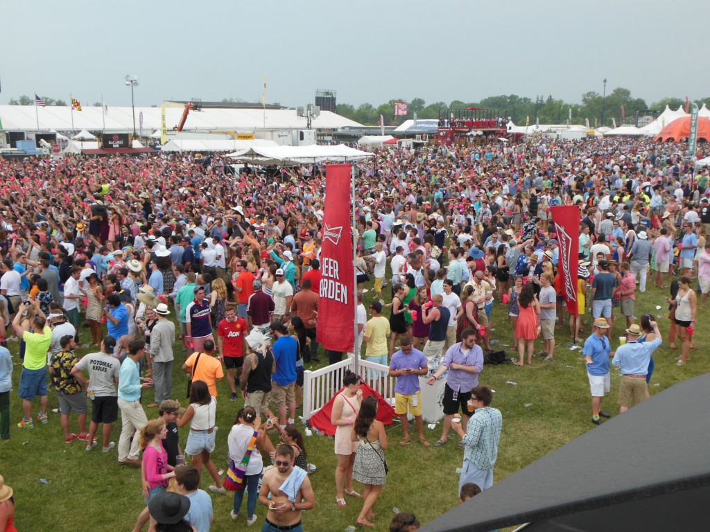 Part of the crowd in the Budweiser Beer Garden. (Anthony C. Hayes)