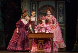 Cinderella and her family (l-r) Sarah Primmer (Madame), Tatyana Lubov (Ella), Joanna Johnson (Charlotte) & Mimi Robinson (Gabrielle).