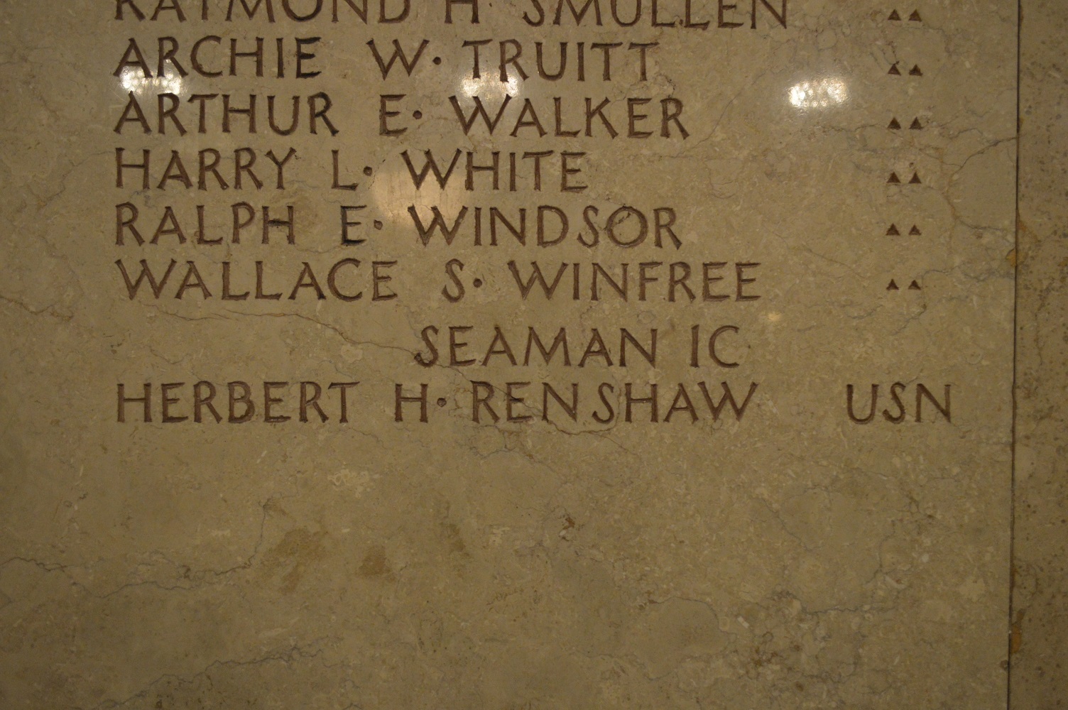 Herbert H. Renshaw on the plaque for Maryland servicemen from Wicomico County who died during World War I credit Anthony C. Hayes