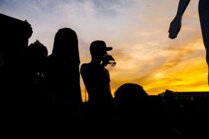 Setting sun during the baltimore uprising. (Sean Scheidt)