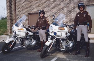 Sgt. George Diehl and Doug Poppa on Motor Patrol.