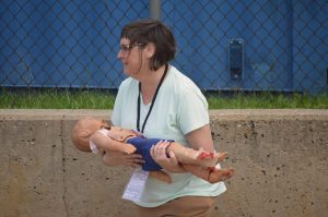 On Sunday June 10, 2018, Sinai Hospital in Baltimore, Maryland, in cooperation with Pimlico Race Course and local police and fire departments, offered first responders the opportunity to enter the scene of a mock mass-casualty event. (Credit Anthony C. Hayes/Baltimore Post-Examiner)