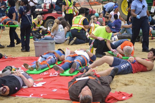On Sunday June 10, 2018, Sinai Hospital in Baltimore, Maryland, in cooperation with Pimlico Race Course and local police and fire departments, offered first responders the opportunity to enter the scene of a mock mass-casualty event. (Credit Anthony C. Hayes/Baltimore Post-Examiner)