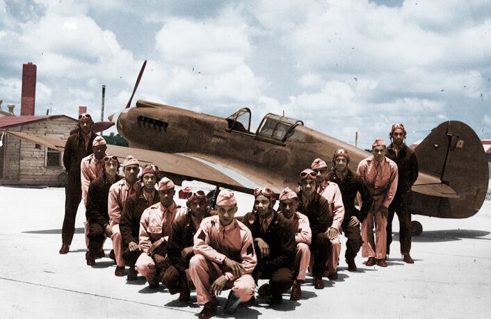 In Their Own Words: The Tuskegee Airmen group photo colorized