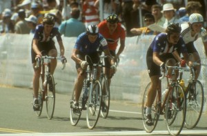 Women cyclists compete at the 1984 Olympics.