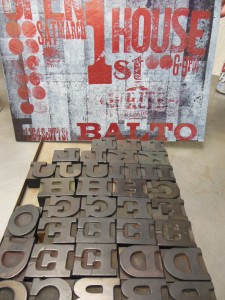 Some of the 19th century wood type used in the Vandercook No. 1. (Anthony C. Hayes)