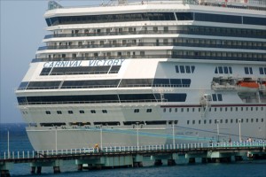 Jamaica: Carnival cruise ship docked at Ocho Rios. (Larry Luxner)