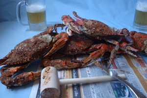 Steamed crabs at Papas. (Courtesy)