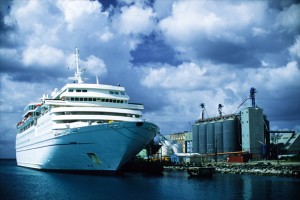 Barbados: Cruise ship docks at Bridgetown harbor. (All photos by Larry Luxner)