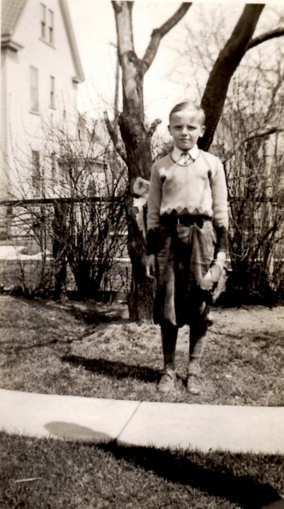Dad getting ready to play ball on April 25, 1936.