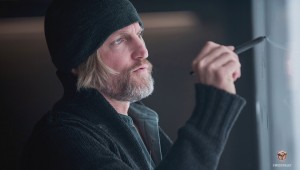 Haymitch Abernathy isn't the same when he's sober, which is the case in The Hunger Games: Mockingjay - Part 1.