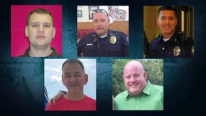 The five officers killed in the line of duty. (Law Enforcement courtesy)