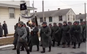 Reenactors portray Waffen-SS at Fort Indiantown gap.