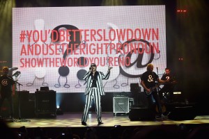 "Weird Al" Yankovic cranked out 30 songs before a packed Pier Six Pavilion on Saturday. (David Becker)