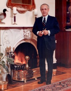 Marvin Mandel in the governor's office with his ubiquitous pipe. (Maryland State Archives) 